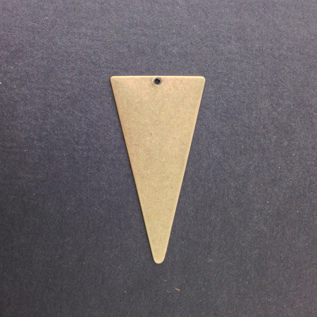 1 Bottom Hole Brass Ox Large Narrow Triangle Pendant (4) mtl200F