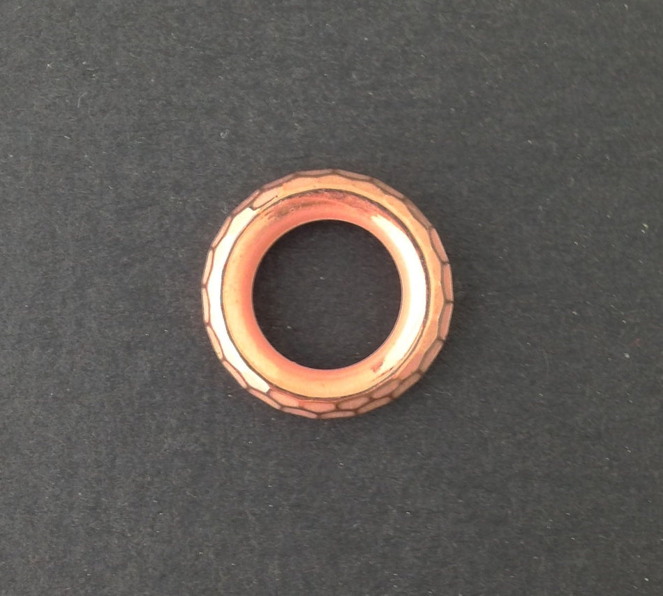 Vintage Copper Plated Acrylic Faceted Hoop Ring Beads (6) bds1004A