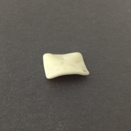 Vintage Matte Soft White Etched Square Wavy Acrylic Pendants 20mm (4) pnd149F
