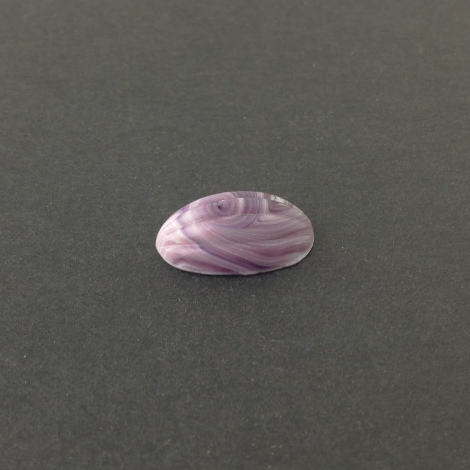 Vintage Purple White Swirled Ribbed Melon Cabochon (2) cab162B