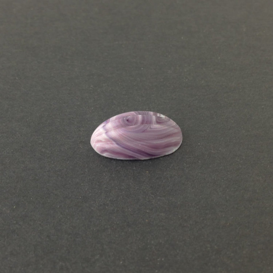 Vintage Purple White Swirled Ribbed Melon Cabochon (2) cab162B
