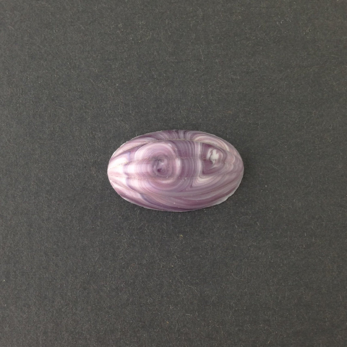 Vintage Purple White Swirled Ribbed Melon Cabochon (2) cab162B