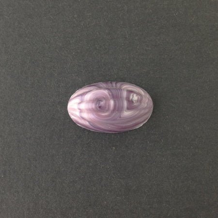 Vintage Purple White Swirled Ribbed Melon Cabochon (2) cab162B