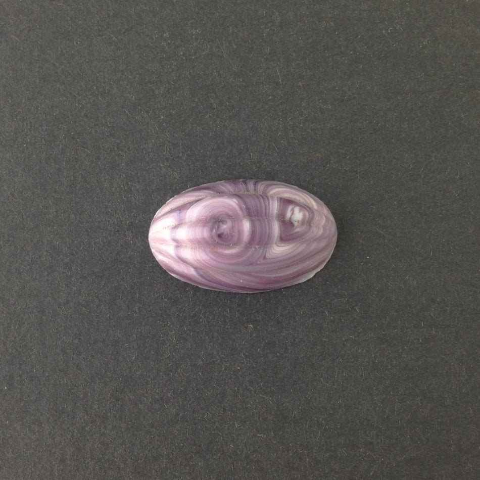 Vintage Purple White Swirled Ribbed Melon Cabochon (2) cab162B
