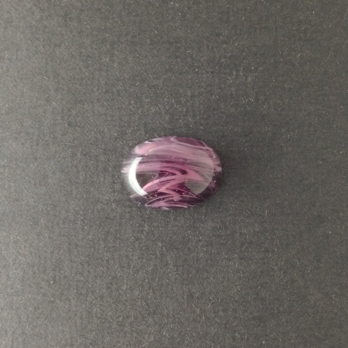 Vintage Purple and White Swirled Glass Cabochons 25x18mm (2) cab857