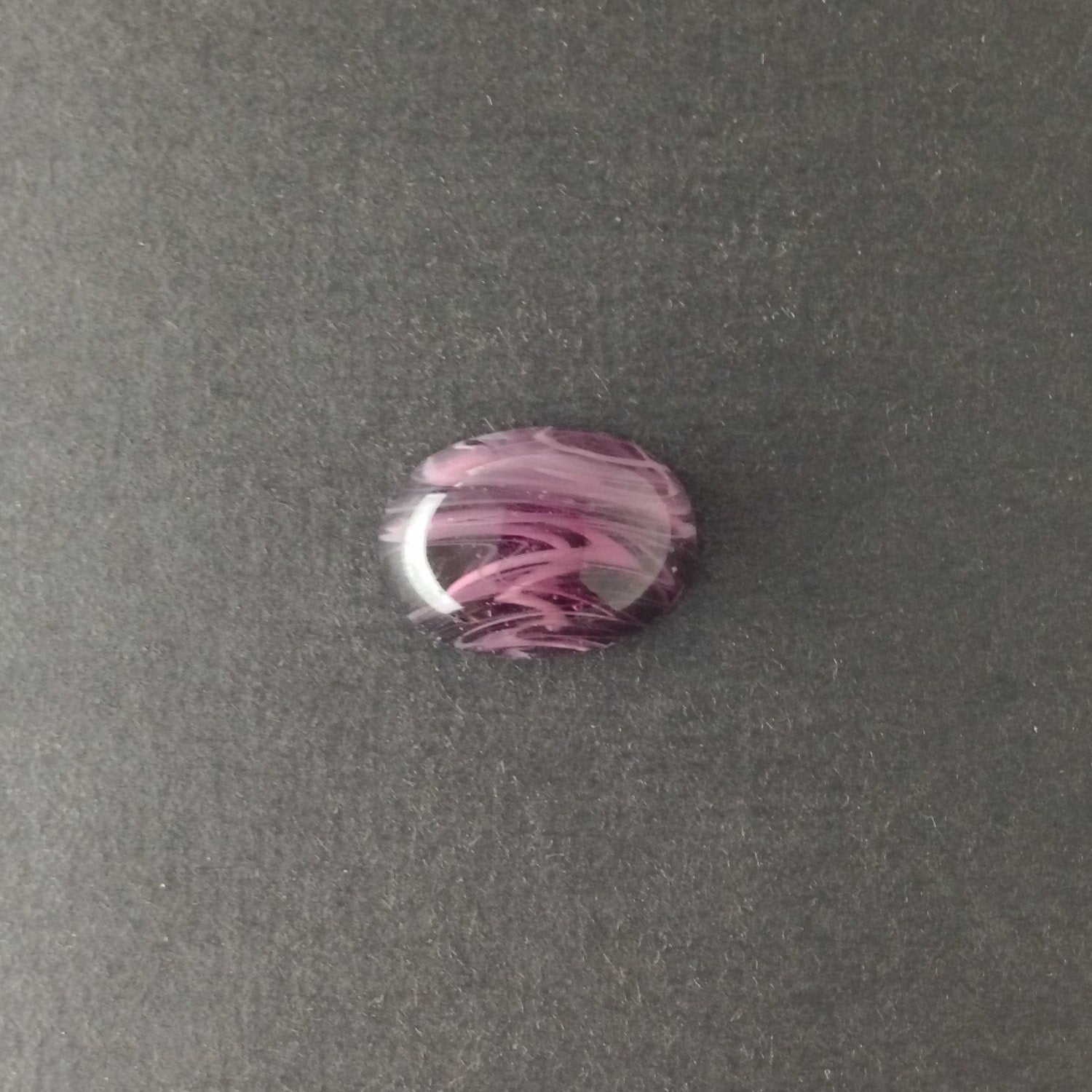 Vintage Purple and White Swirled Glass Cabochons 25x18mm (2) cab857