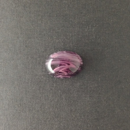 Vintage Purple and White Swirled Glass Cabochons 25x18mm (2) cab857