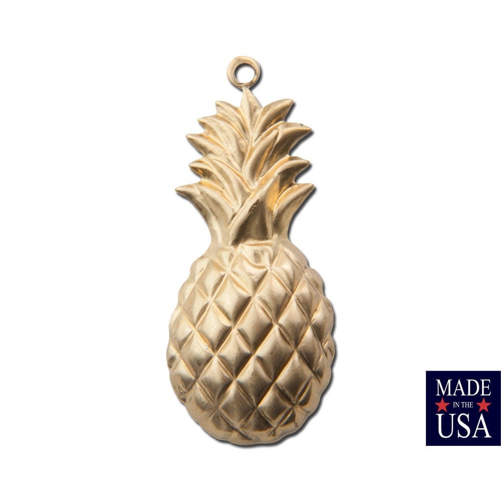 Pineapple Pendant Charm with Loop 29x13mm (6)