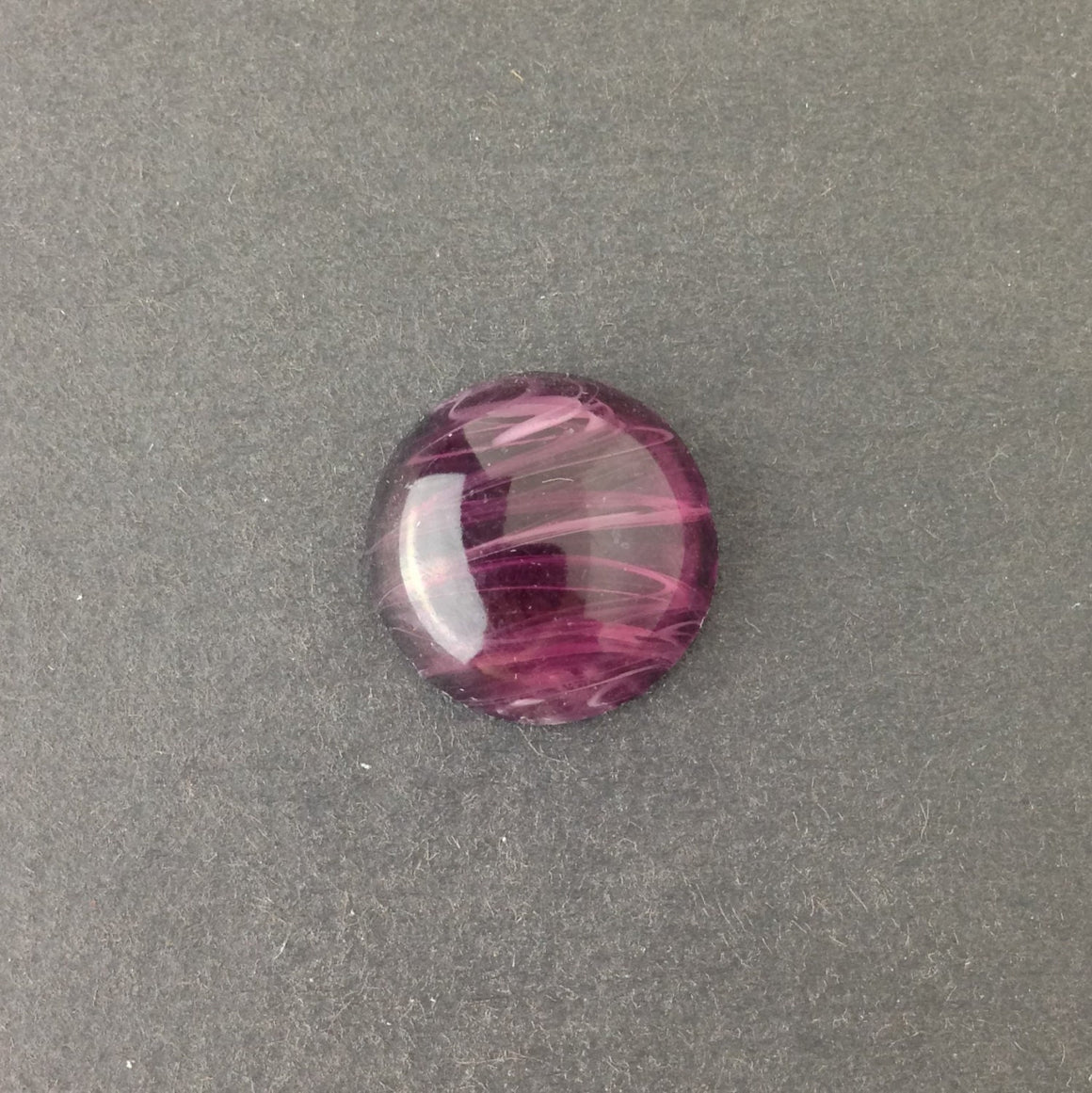 Vintage Amethyst and White Swirled Glass Cabochons Japan 18mm (2) cab099A