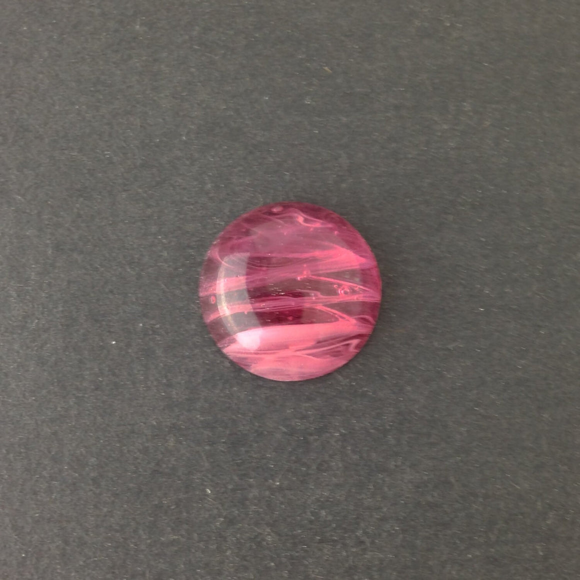 Vintage Pink and White Swirled Glass Cabochons Japan 18mm (2) cab099E