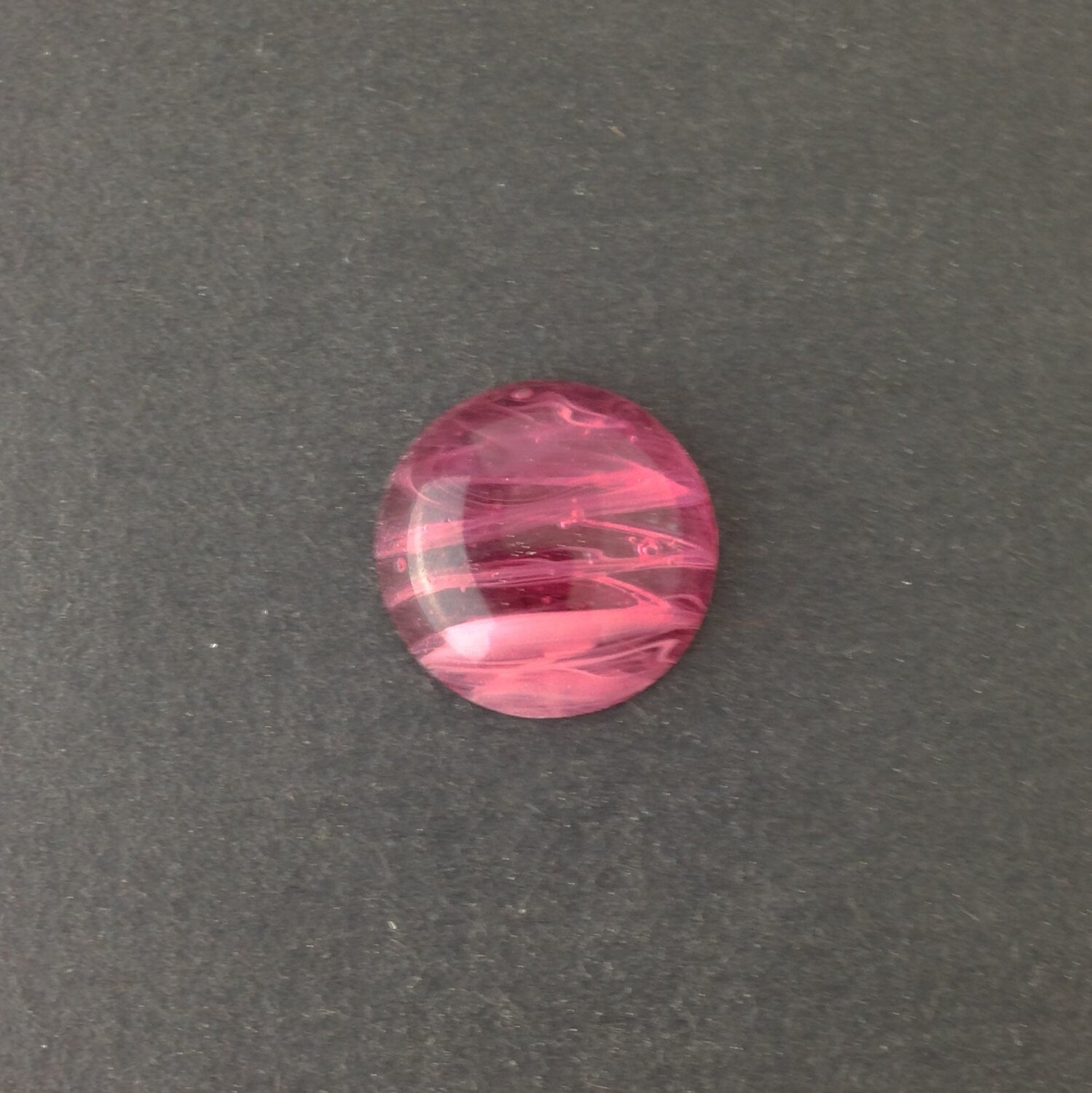 Vintage Pink and White Swirled Glass Cabochons Japan 18mm (2) cab099E