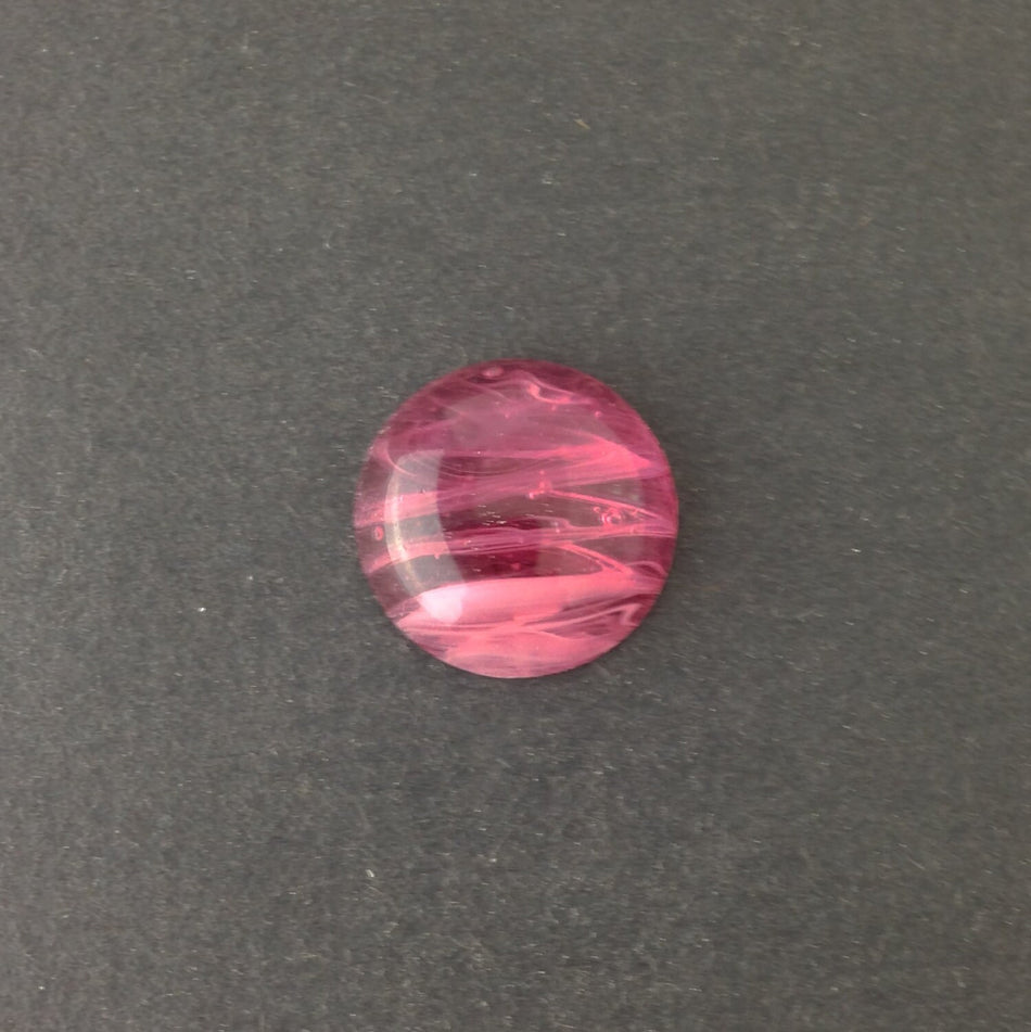 Vintage Pink and White Swirled Glass Cabochons Japan 18mm (2) cab099E