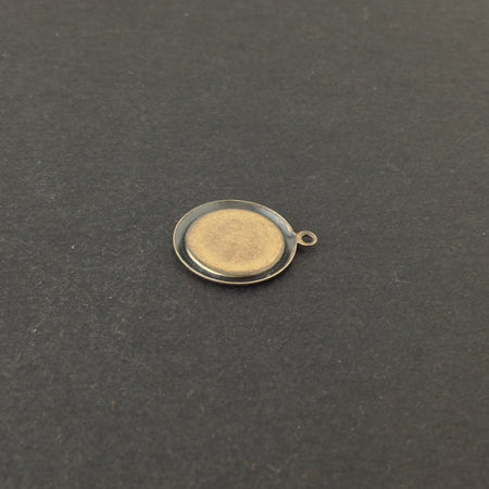1 Loop Brass Ox Rolled Edge Round Setting 12mm (8) stn032C
