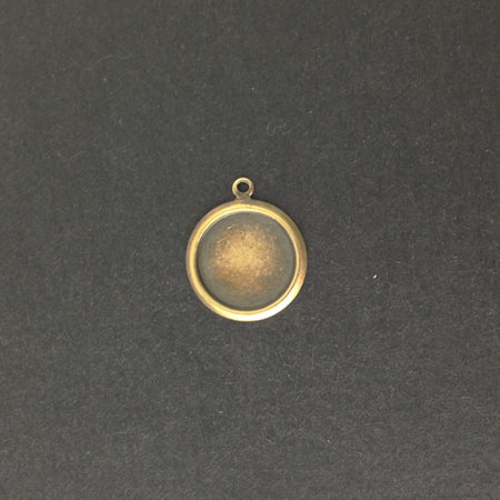 1 Loop Brass Ox Rolled Edge Round Setting 12mm (8) stn032C
