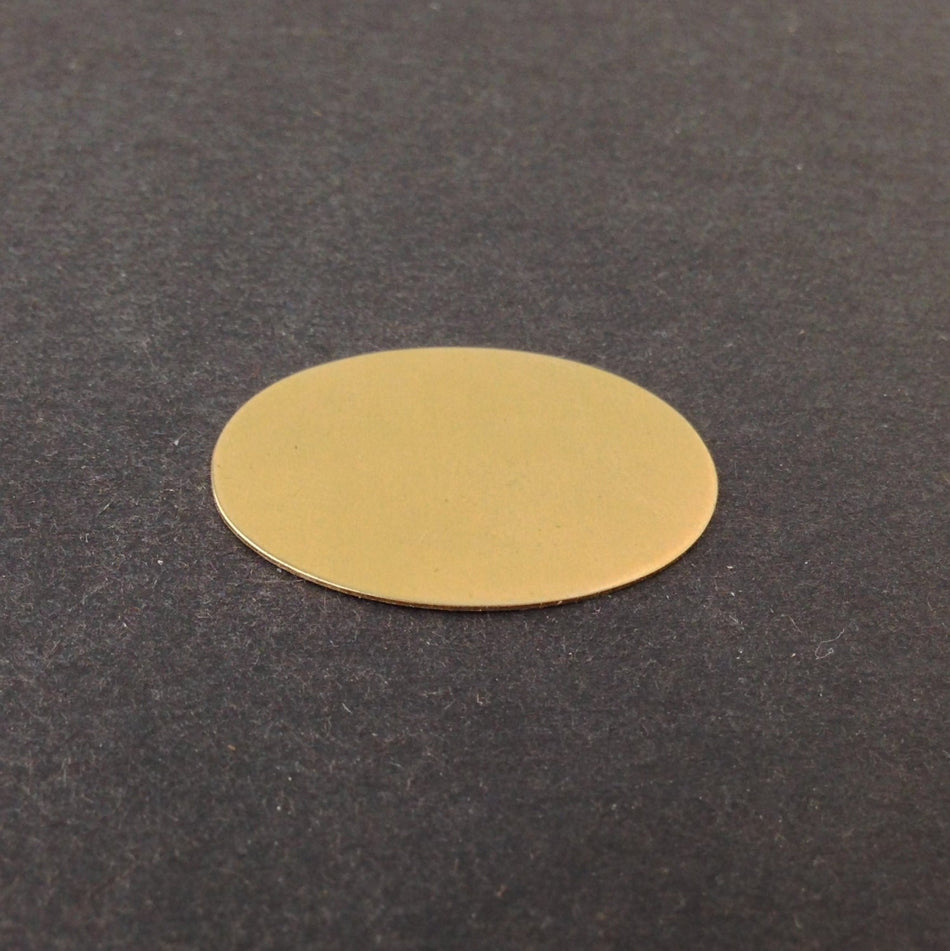No Hole Raw Brass Flat Oval Blank Tags 31.5 x 24mm (4) mtl138A