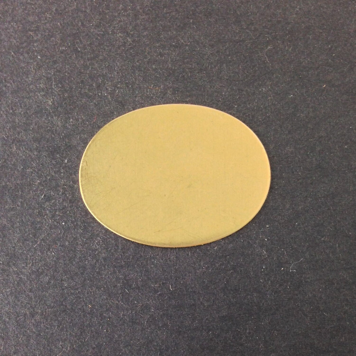 No Hole Raw Brass Flat Oval Blank Tags 31.5 x 24mm (4) mtl138A