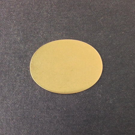 No Hole Raw Brass Flat Oval Blank Tags 31.5 x 24mm (4) mtl138A
