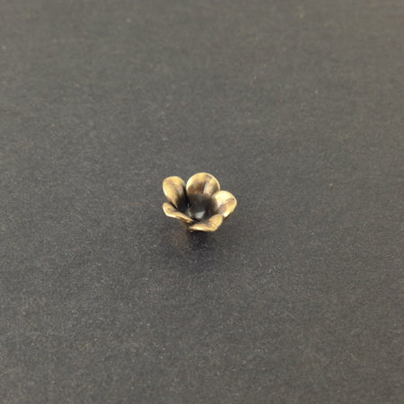 Brass Ox Flower Bud Bead Cap Finding (6) mtl303F