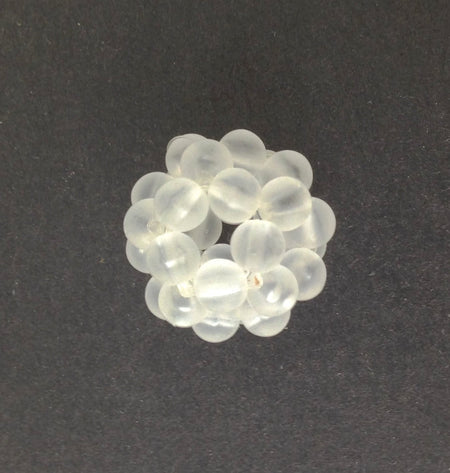 Vintage Matte Crystal Acrylic Beaded Open Focal Beads (4) bds1005A