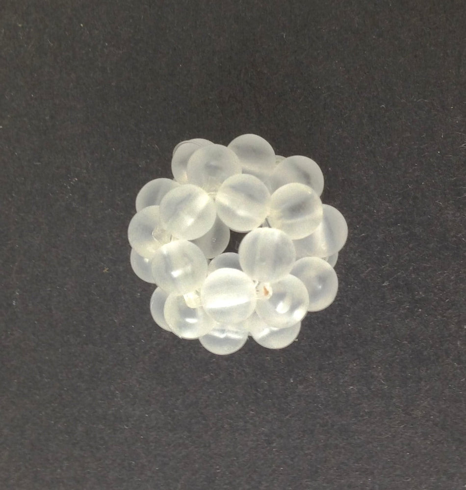 Vintage Matte Crystal Acrylic Beaded Open Focal Beads (4) bds1005A
