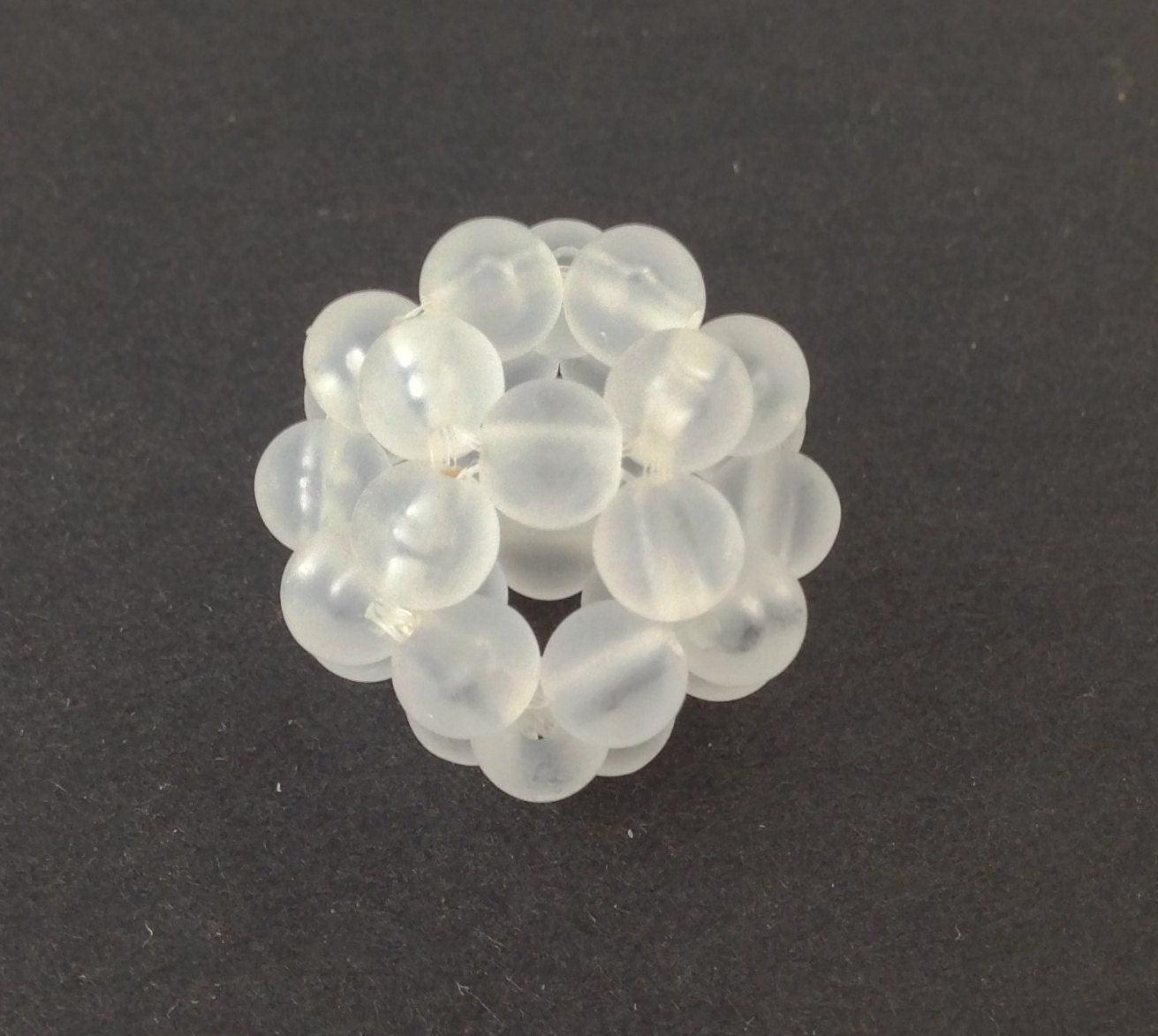 Vintage Matte Crystal Acrylic Beaded Open Focal Beads (4) bds1005A