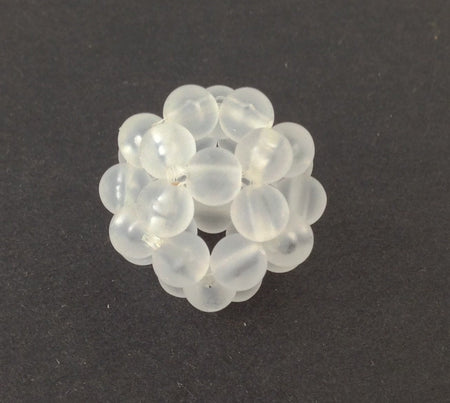 Vintage Matte Crystal Acrylic Beaded Open Focal Beads (4) bds1005A