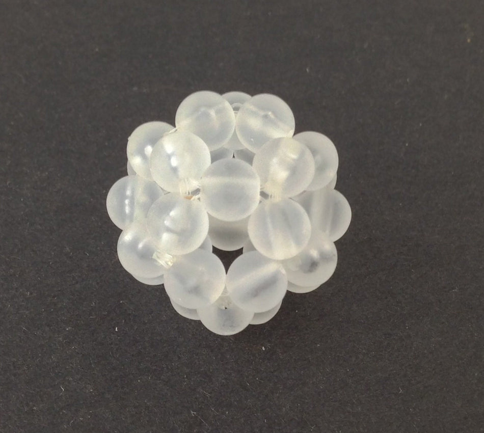 Vintage Matte Crystal Acrylic Beaded Open Focal Beads (4) bds1005A