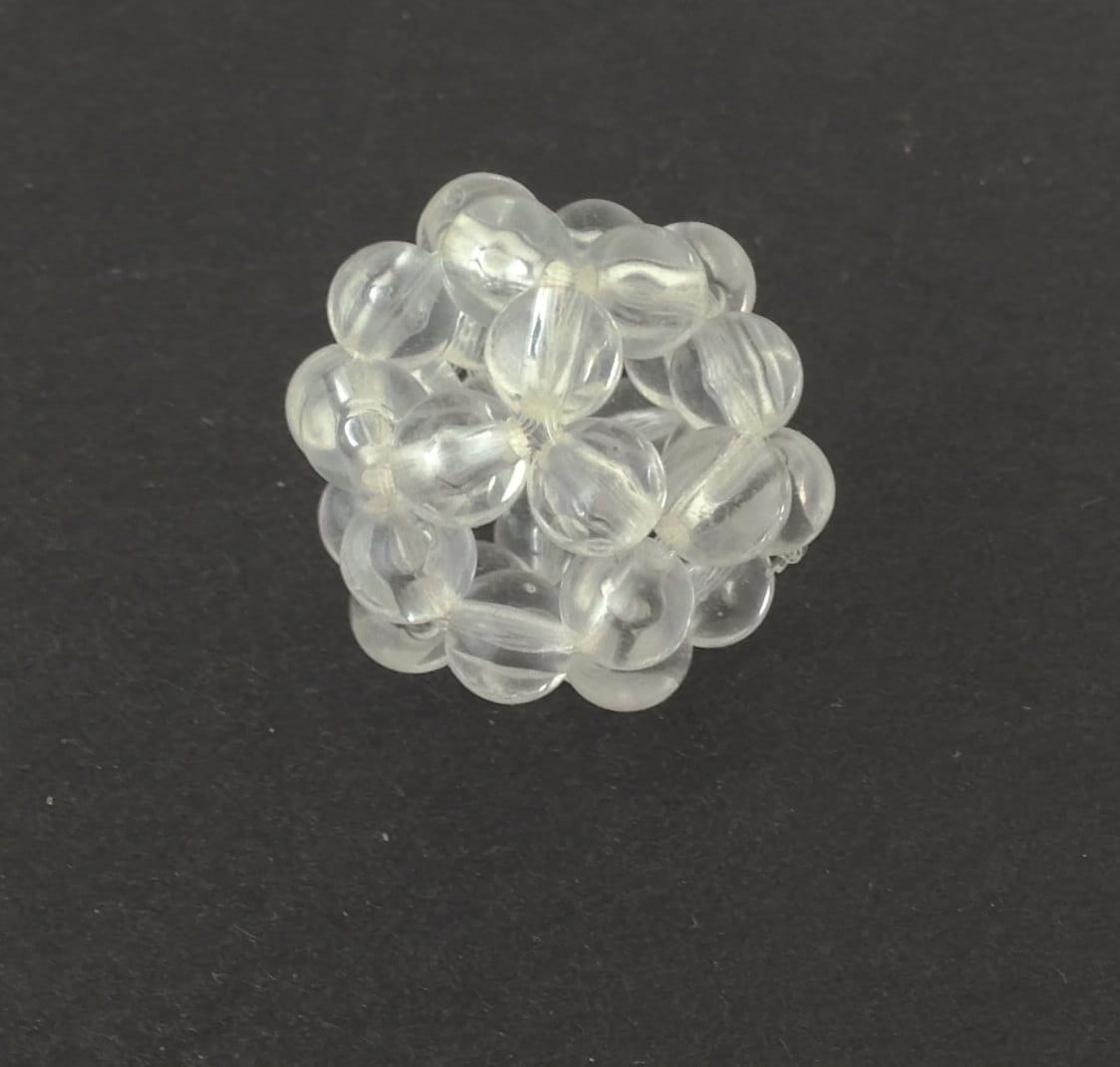 Vintage Crystal Clear Acrylic Beaded Open Focal Beads (4) bds1005B