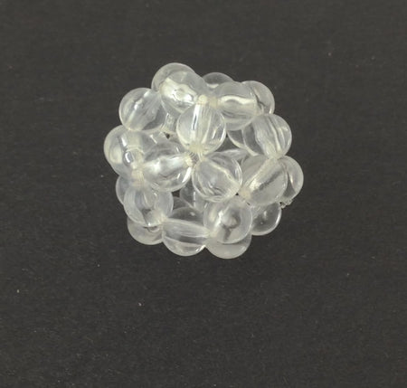 Vintage Crystal Clear Acrylic Beaded Open Focal Beads (4) bds1005B