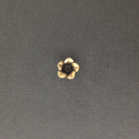 Brass Ox Flower Bud Bead Cap Finding (6) mtl303F