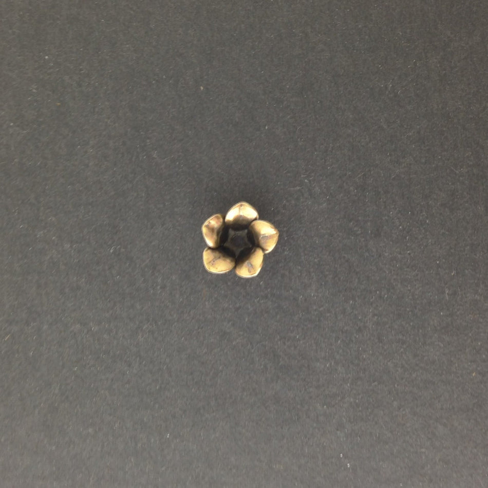 Brass Ox Flower Bud Bead Cap Finding (6) mtl303F