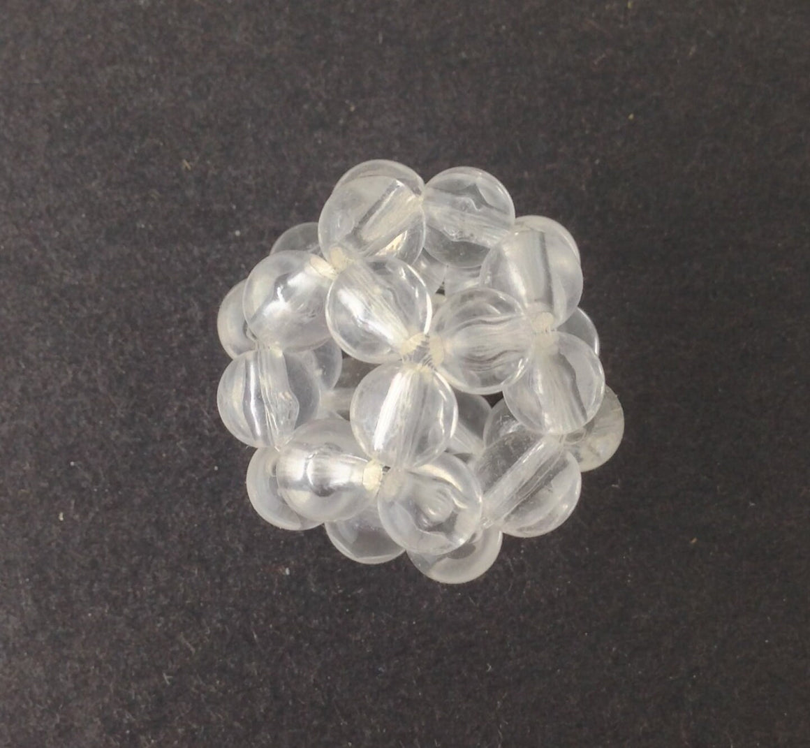 Vintage Crystal Clear Acrylic Beaded Open Focal Beads (4) bds1005B