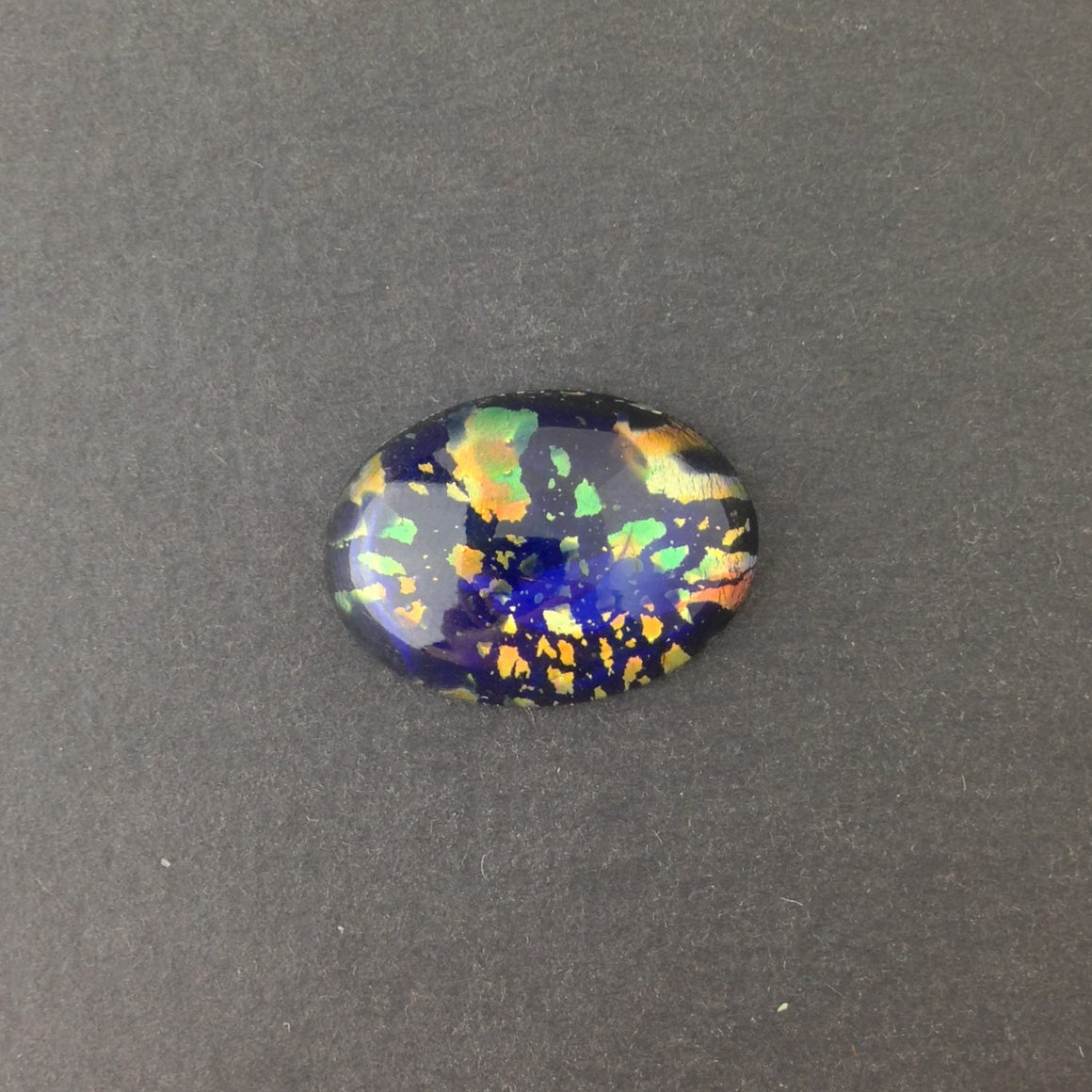 Blue Black Opal Glass Cabochon 25x18mm (1) cab5006G