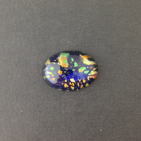 Blue Black Opal Glass Cabochon 25x18mm (1) cab5006G