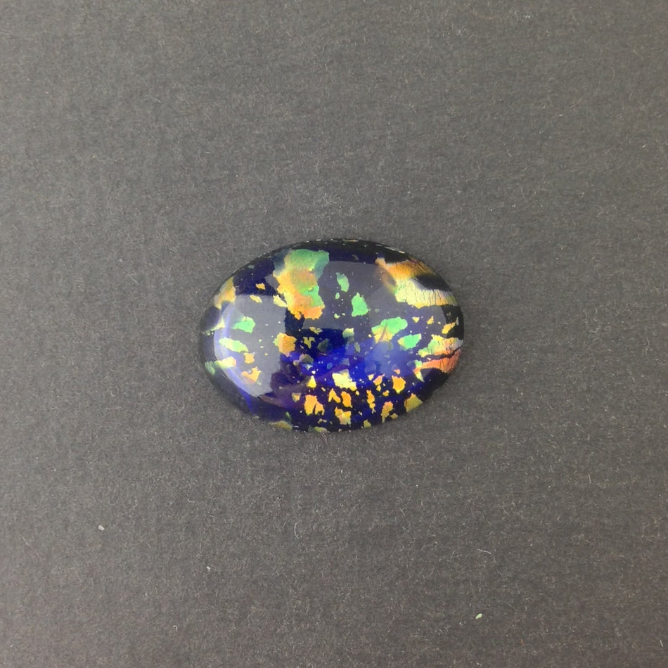Blue Black Opal Glass Cabochon 25x18mm (1) cab5006G