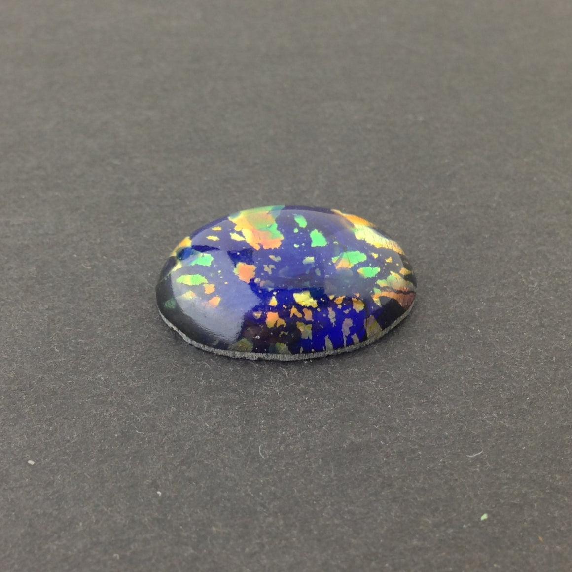 Blue Black Opal Glass Cabochon 25x18mm (1) cab5006G