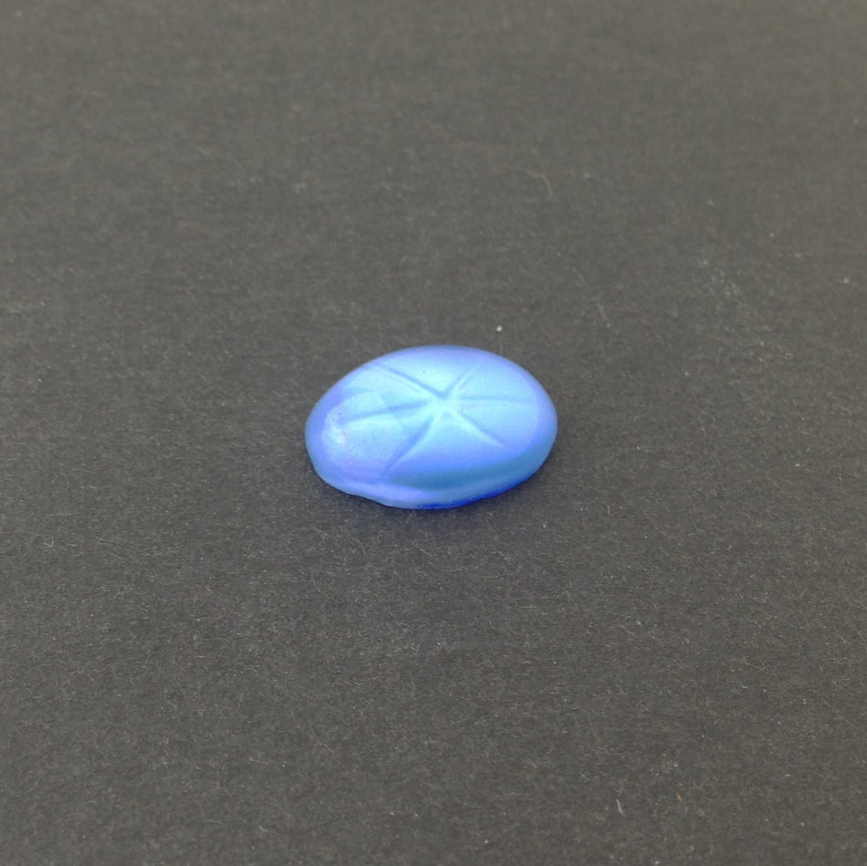 Vintage Blue Moonglow Glass Star Cabochons 18x13mm (2) cab699G