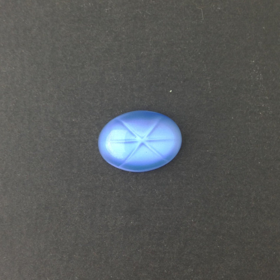 Vintage Blue Moonglow Glass Star Cabochons 18x13mm (2) cab699G