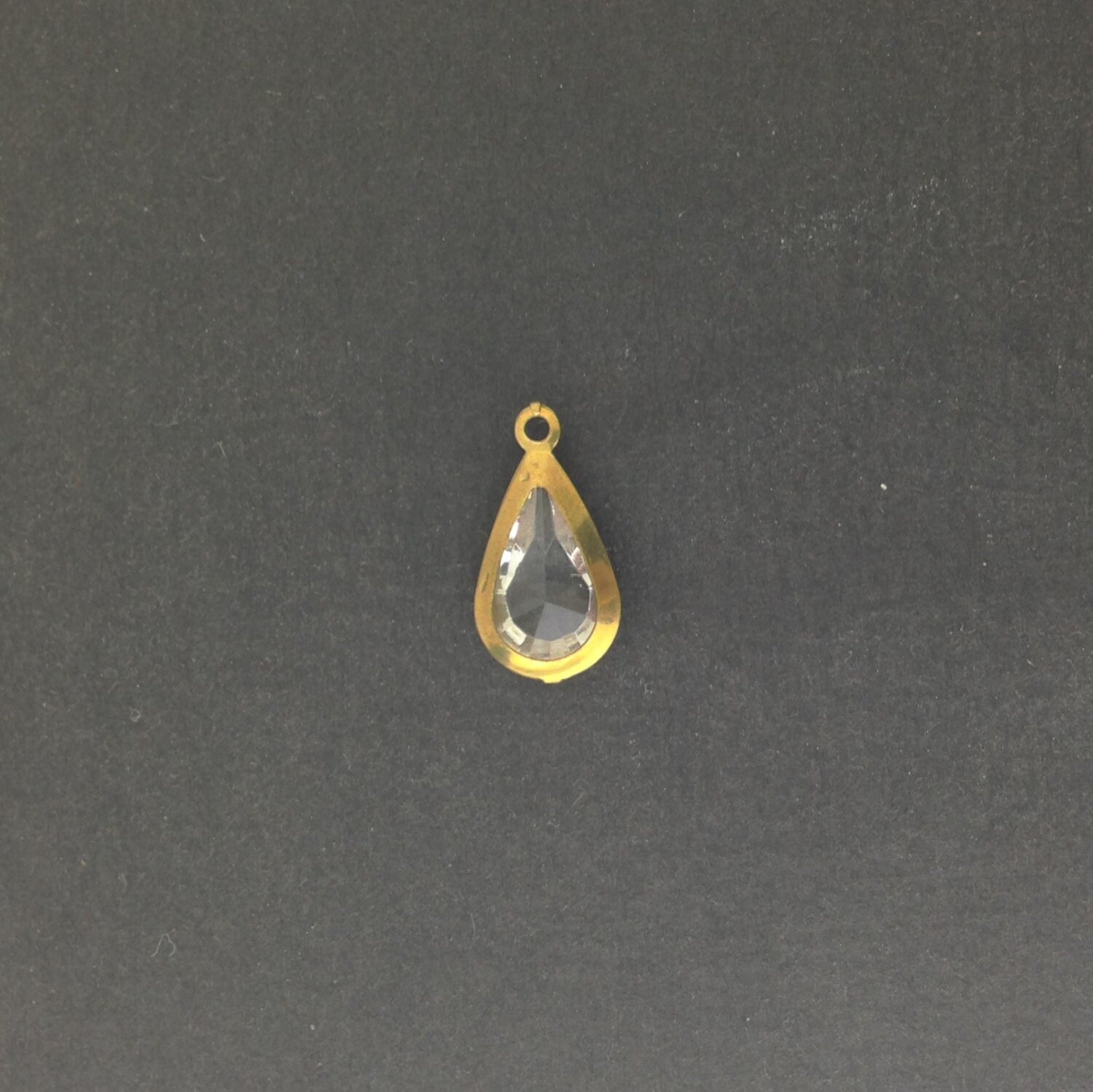 Vintage Acrylic Clear Brass Frame Set Teardrop Charms cha004H