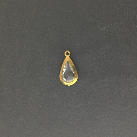 Vintage Acrylic Clear Brass Frame Set Teardrop Charms cha004H