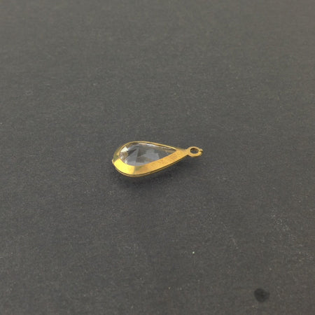 Vintage Acrylic Clear Brass Frame Set Teardrop Charms cha004H