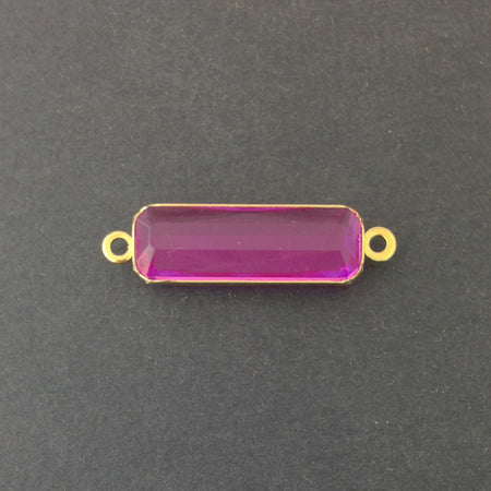 2 Loop Vintage Light Amethyst Acrylic Faceted Channel Set Rectangle Drops 8x25mm (6) chr068M