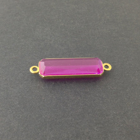 2 Loop Vintage Light Amethyst Acrylic Faceted Channel Set Rectangle Drops 8x25mm (6) chr068M