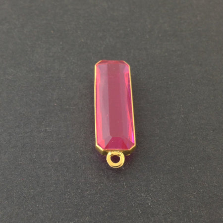 1 Loop Vintage Rose Acrylic Faceted Channel Set Rectangle Drops 8x25mm (6) chr068X