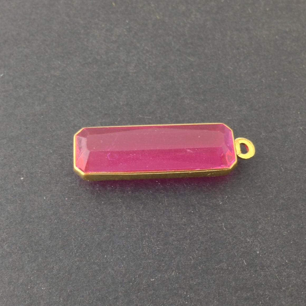 1 Loop Vintage Rose Acrylic Faceted Channel Set Rectangle Drops 8x25mm (6) chr068X