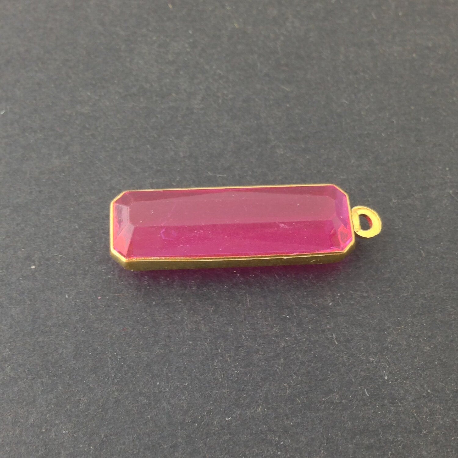 1 Loop Vintage Rose Acrylic Faceted Channel Set Rectangle Drops 8x25mm (6) chr068X
