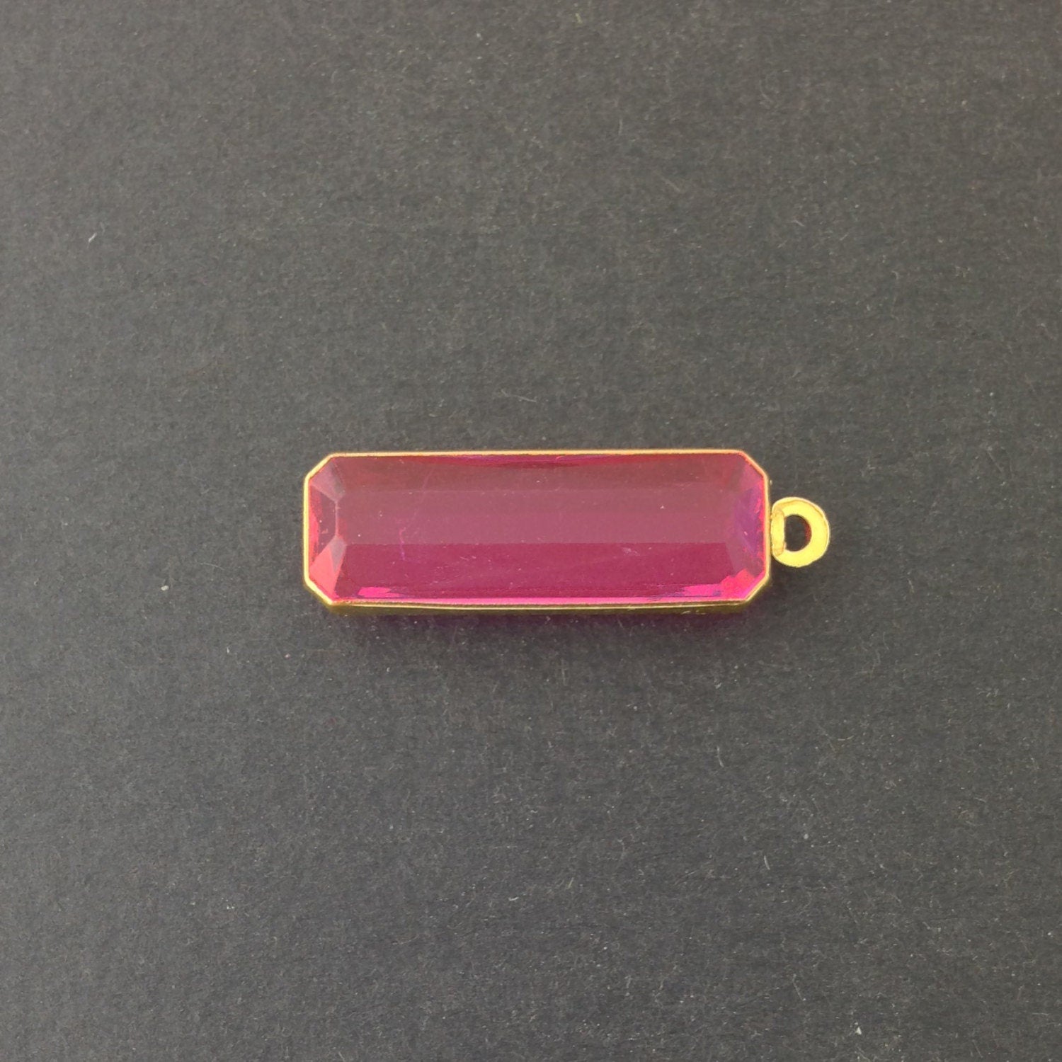 1 Loop Vintage Rose Acrylic Faceted Channel Set Rectangle Drops 8x25mm (6) chr068X