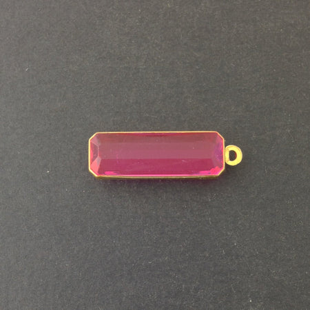 1 Loop Vintage Rose Acrylic Faceted Channel Set Rectangle Drops 8x25mm (6) chr068X