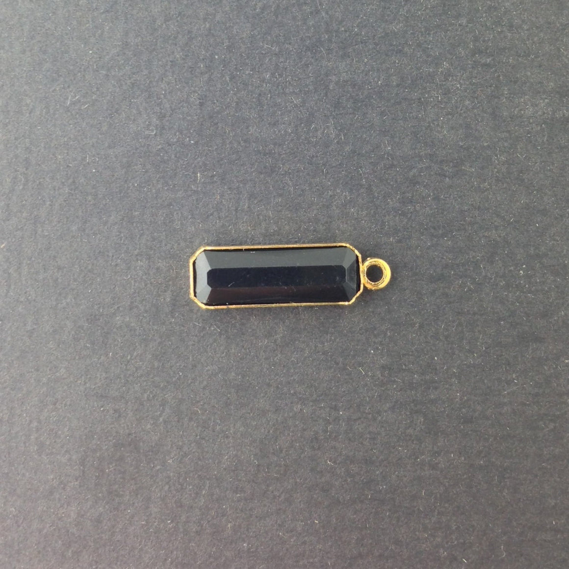 1 Loop Vintage Black Acrylic Faceted Channel Set Rectangle Drops 8x20mm (6) chr068BB