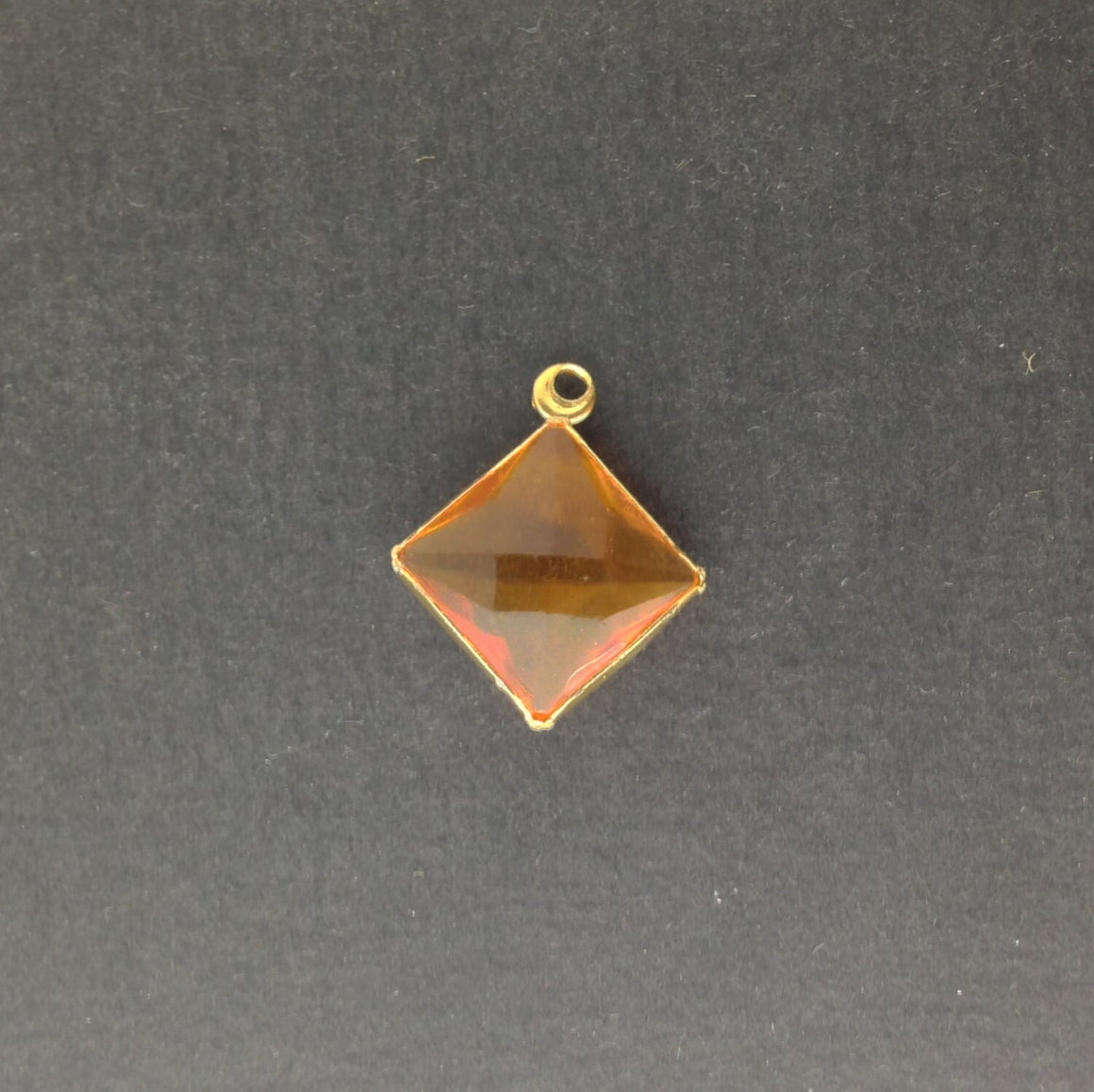 1 Loop Vintage Topaz Acrylic Faceted Channel Set Square Drops 14mm (6) chr087L